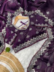 Nouvelle arrivée dernière tenue à la mode pur doux Zimmy Choo soie Saree avec broderie 3mm séquence travail femme mode exportateur - Product Image 2