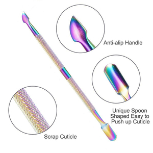 Pousse-cuticules de précision en acier inoxydable de qualité supérieure pour manucure - Durable, réutilisable, double usage et léger à prix compétitif - Product Image 2