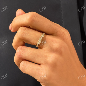 Bague d'éternité en or massif Unique pour femmes, bijoux de mariée Vintage minimaliste en diamant naturel certifié IGI blanc - Product Image 4