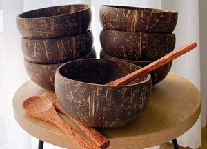 ชามกะลามะพร้าวธรรมชาติทำมือ ชามไม้มะพร้าวเป็นมิตรกับสิ่งแวดล้อม สำหรับสลัด สมูทตี้ และของตกแต่งบ้านที่ยั่งยืนจากเวียดนาม - Product Image 5