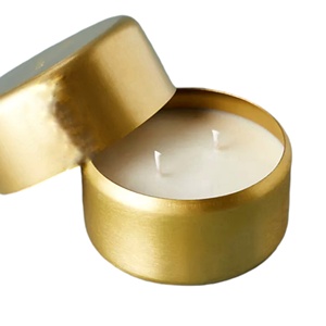 Hot Selling Luxury Gold Metal Candle <b>Jar</b> with Lid for <b>Decoration</b> in Wholesale Price - Product Image 1