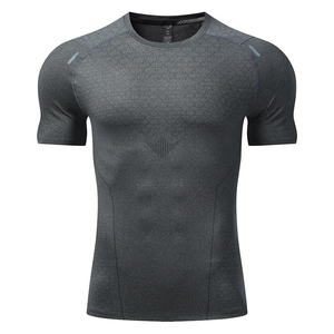 Camisetas de compresión para hombre, camisetas ajustadas musculosas, ropa de gimnasio ajustada musculosa personalizada, camisetas elásticas de manga corta con cuello redondo para hombre - Product Image 5
