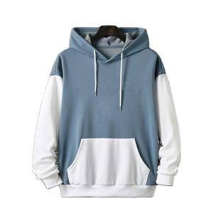 เสื้อฮู้ดดี้แขนยาวสองสีทรงโอเวอร์ไซส์สำหรับผู้ชาย สไตล์สตรีทแวร์ ผ้าฝ้ายฟลีซระบายอากาศ ขายส่งเสื้อฮู้ดดี้ผู้ชาย - Product Image 1