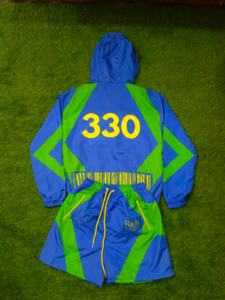 Conjuntos personalizados de dos piezas para hombre, pantalones cortos cortavientos y chaqueta con Cremallera de nailon y estampado Dtg, conjunto de chándal - Product Image 3