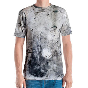 OEM Retro 100% algodón de peso pesado de los hombres de gran tamaño de la camiseta ácido lavado Vintage logotipo personalizado DTG Impresión de talla grande de BD - Product Image 1