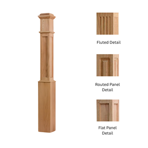 Boîte Newels Produit Longueur Boîte Newels avec Plusieurs Matériaux Bois Peuplier Conception Personnalisée Partie D'escalier Pour Escalier Bacony - Product Image 3