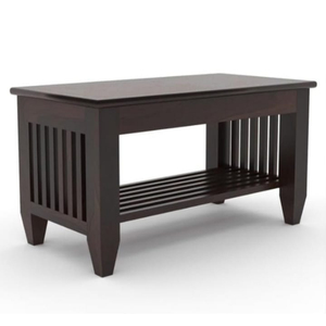 Mesa de centro de madera de acacia maciza de diseño moderno con acabado de nogal para sala de estar como muebles para el hogar - Product Image 4