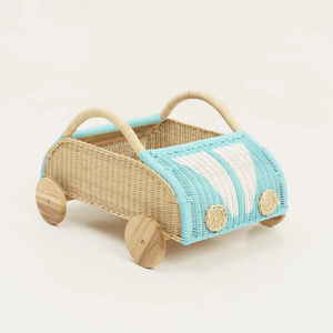 Top sélectionné rotin enfant stockage voiture tissé enfant jouets rotin tour voiture enfants naturel à la main bébé poussette pour chambre d'enfants - Product Image 1