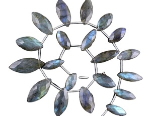 20pcs Strand Facettes Marquise Forme Bleu Flash Naturel Labradorite Haute Qualité Briolette Perles Unique En Gros Gemme - Product Image 1