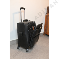 Sac de voyage d'affaires élégant et luxueux en cuir véritable, valise à roulettes, sac de week-end à roulettes, sac de voyage à roulettes