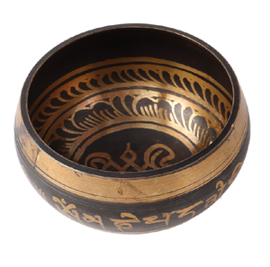 Bol chantant en bronze foncé gravé, coussin vert, outil de thérapie sonore de guérison, disponible à prix de gros. - Product Image 2