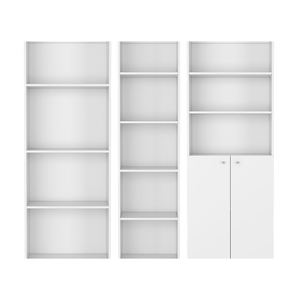 Librería Modular Moderna Minimalista de 3 Piezas Simla en MDF Blanco - Product Image 2