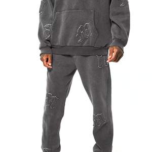Chándal de lavado ácido para hombre del mejor proveedor Patrón sólido Temporada de invierno Fabricado profesionalmente Venta caliente a granel - Product Image 4