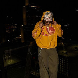 Sweat à capuche unisexe en molleton 100 % coton peigné, coupe courte, avec fermeture éclair, impression numérique effet craquelé, streetwear haut de gamme entièrement personnalisable - Product Image 3