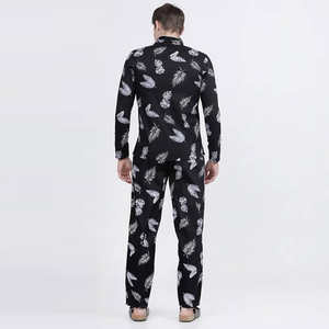 Ensemble de pyjama pour homme à manches longues, séchage rapide, couleur unie, design unique et tendance, 100% coton, dernier style - Product Image 4