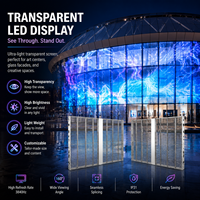 Mur vidéo LED transparent TOPvision à faible consommation d'énergie, haute luminosité pour publicité intérieure sur façade de centre commercial