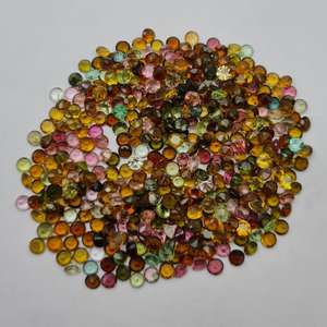 Piedra de corte de turmalina natural Calidad de Grado Superior Turmalina natural multicolor Piedra preciosa facetada de turmalina de forma redonda suelta - Product Image 1