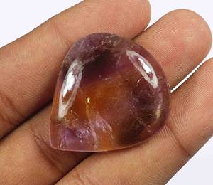 Ametrino Piedra preciosa suelta Ametrino púrpura Forma de pera Cabujón Ametrino Alambre único natural Envoltura de piedras preciosas Piedra de cristal curativa - Product Image 4