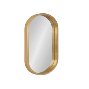 Accent Mirrored Furniture Gold Color <b>Hanging</b> Oval Shape <b>Wall</b> <b>Mirror</b> Bathroom <b>Mirror</b> Decoration - Product Image 1
