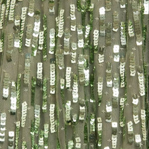 Robe circulaire de couleur vert de mer pour les fêtes de bal Robe longue à paillettes droite avec logo avant - Product Image 1