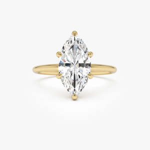 Bague de fiançailles classique artisanale en or 14 carats avec diamant de laboratoire taille marquise serti à griffes, 2,00 carats E-F VS, pour occasions spéciales et soirées - Product Image 3
