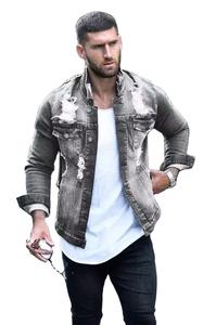 Vestes en jean pour hommes avec logo personnalisé, design élégant, style streetwear bleu sport, patch, fourrure - Product Image 6