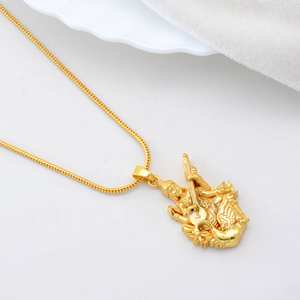 สร้อยคอจี้พระศรีศรีราชาธิเบต ทำด้วยมือจากทองเหลือง ชุบทอง เครื่องประดับเทพธิดา สร้อยคอพระศรีศรีราชาธิเบตสำหรับสวดมนต์ ขายส่งเครื่องประดับฮินดู - Product Image 4