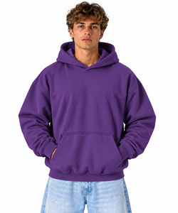 Sudadera con Capucha Oversize para Hombre, Color Sólido, Forro Polar, Estilo Casual, Diseño con Bolsillo, Manga Regular, Corte Holgado, Estilo Invernal - Product Image 1
