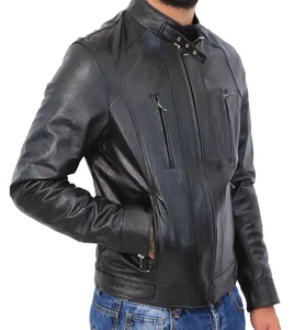 Blouson aviateur personnalisé en cuir pour homme – Vente en gros OEM – Blouson de motard en cuir pour homme 2025 - Product Image 3