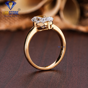 Lab-Stone 4,08 TDW Cojín Corte Diamante Anillo de oro amarillo Impresionante Color DE LA EF-VS - Product Image 5