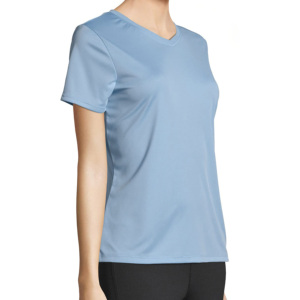 Vêtements de sport respirants à manches longues pour femmes, avec logo personnalisé, en coton 100%, coupe ajustée, col rond, anti-transpiration, pour le fitness et les occasions décontractées - Product Image 2