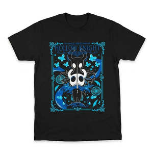 เสื้อยืดวิดีโอเกม Hollow Knight ผ้าคอตตอนเจอร์ซีย์ 100% ทรงหลวม ลายกราฟิกแบบเรียบ ดีไซน์พิเศษ ป้ายยี่ห้อแบบกำหนดเอง เสื้อผ้าเปล่า - Product Image 1