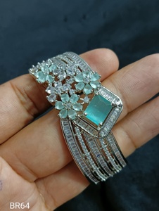 AMERICAN DIAMOND CUBIC ZIRCON ESTILO CLÁSICO Y PULSERAS DE DIAMANTES ARTIFICADOS Y CHAPADO EN PLATA PARA MUJER REGALO DE JOYERÍA DE BODA - Product Image 5