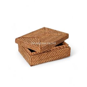 Premium Quality Handmade Bohemian Style Rattan Tissue Box Made in Vietnam for Home Bathroom and <b>Dining</b> <b>Table</b> - Product Image 3