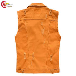 Nouveau design de gilet en jean pour hommes gilet en jean respirant de couleur unie pour hommes gilet en jean pour hommes streetwear - Product Image 2