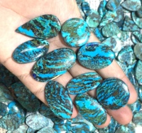 Vente en gros de pierres précieuses naturelles de chrysocolle bleue de qualité AAA, cabochons de formes variées, certifiés IGI, pour la mode, plusieurs tailles disponibles