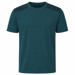Camiseta de Cuello Redondo de Algodón Color Verde Azulado Intenso para Hombre, Proveedor de Ropa Casual de Verano de Manga Corta Premium al por Mayor - Product Image 2
