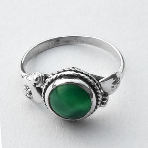 Anillo de piedras preciosas de ónix verde, joyería de plata de ley 925, venta al por mayor, anillos de plata fina, fiestas de cumpleaños para niñas y mujeres - Product Image 2
