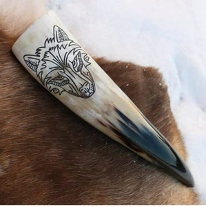 Soporte de madera con borde de latón y punta para decoración del hogar, cuerno para beber, Vikingo, cerveza, bajo precio - Product Image 4