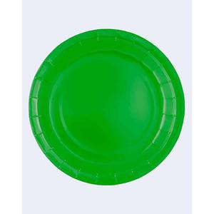 Platos de Papel Verdes para Fiestas Party Love, 23 cm, Desechables, Paquete de 12 Unidades - Product Image 1