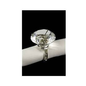 Conception de bague de doigt ronde en argent avec gros diamant coupe strass conception porte-serviettes ronds de serviette décoration de table - Product Image 1