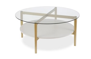 Tendance Table Basse De Style Contemporain Canapés Table Centrale Latérale Transparent Et Marbre Affichage À 2 Niveaux Table De Style Moderne - Product Image 6