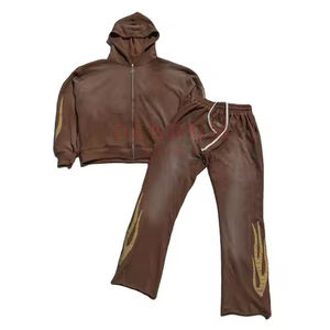 Nouvel Arrivage Survêtements Homme Hiver Grande Taille en Coton Éponge Couleur Unie Vente en Gros Faible MOQ Couleur Personnalisable - Product Image 1