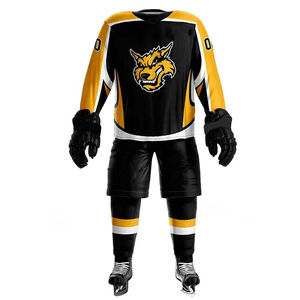 Diseño personalizado 100% Poliéster Malla Hockey sobre hielo Jersey Popular Uniforme rojo con nombre del equipo Ropa de hockey personalizada Haus Industries - Product Image 3