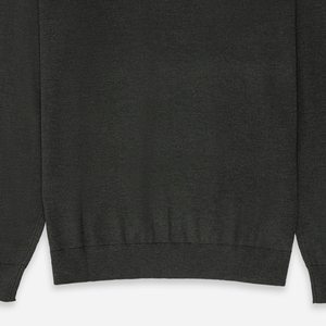 Customizable Men's <b>Sweater</b> Crew Neckline Bottle Green Solid Pattern Breathable Anti-Wrinkle Winter Outfit Front Logo 100% Cotton - Product Image 6