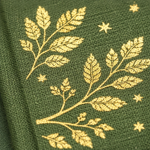 Journal relié en lin vert LABON avec couverture rigide, feuille d'or, oiseau botanique, carnet de notes de qualité supérieure pour écrire, tenir un journal, faire des croquis - Product Image 3