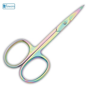 Ciseaux de manucure en acier inoxydable avec lame droite et incurvée pour le soin des ongles, outils de beauté, poignée ronde, design durable - Product Image 1