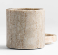 NANWEI Pot de rangement en travertin argenté véritable, fait main, en pierre massive, pour une organisation raffinée de la salle de bain, qualité supérieure