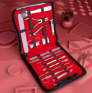 Kit de toilettage professionnel manucure pédicure outils en acier inoxydable 17 pièces meilleure qualité fournisseur à bas prix PK - Product Image 2