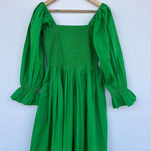 Robe Maxi Ethnique Vintage pour Fêtes d'Anniversaire Élégant Traditionnel Plage Soirée Cadeau Dentelle Décorée Naturel Taille Vente - Product Image 1